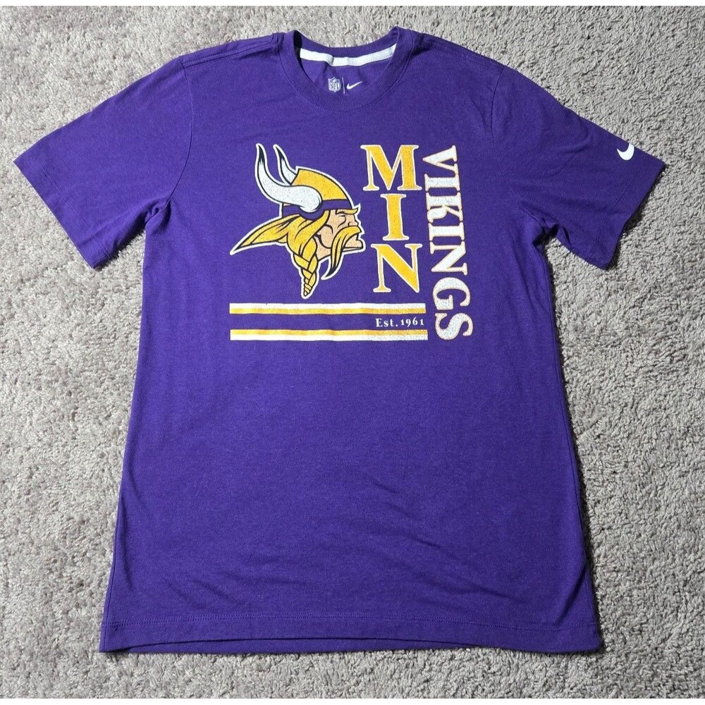 Nike Minnesota Vikings Tshirt Purple Yellow Size Large